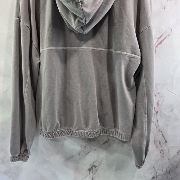 Eddie Bauer Hoodie Womens Medium Purple Sweatshirt Boxy Pullover Half Zip Ascent - Picture 7 of 10